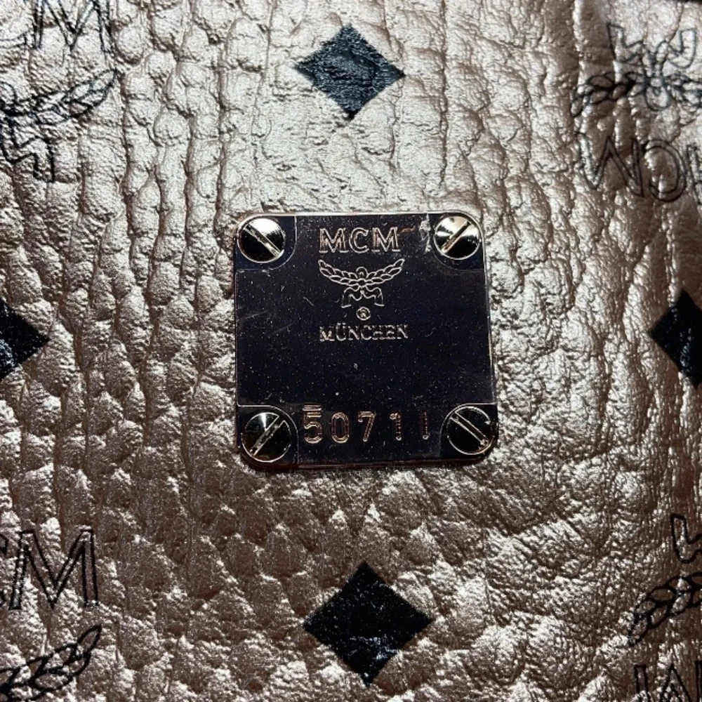 MCM Reversible Large Metallic Visetos Canvas Shopper Tote - Picture 8 of 15